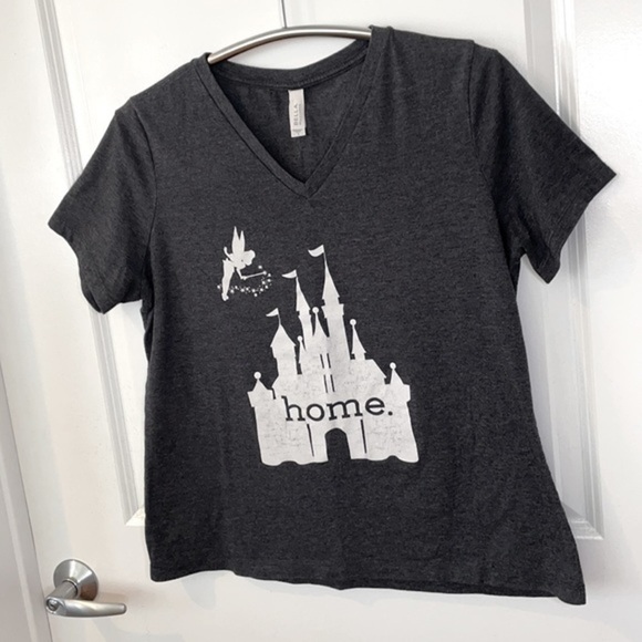 BELLA CANVAS | Women’s BELLA CANVAS DISNEYLAND Theme Charcoal Gray V Neck Shirt - Picture 3 of 6